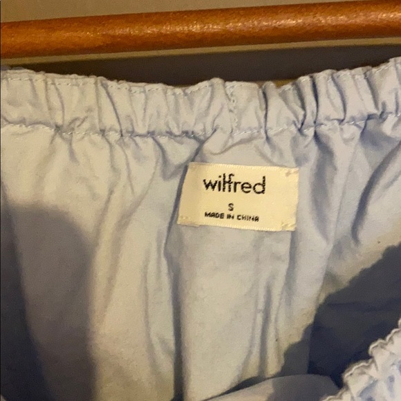 WILFRED off shoulder pastel/baby blue top - Picture 2 of 2